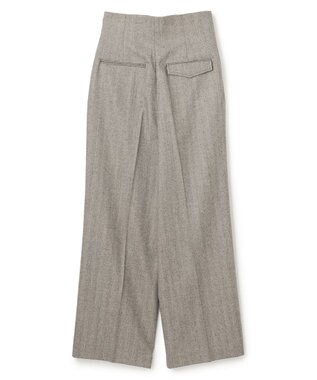 BEIGE， NATION / ウールヘリンボーンタックワイドパンツ C.Gray