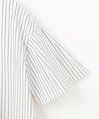 ANY SIS S 【洗える】クロップド シャツ オフベースストライプ