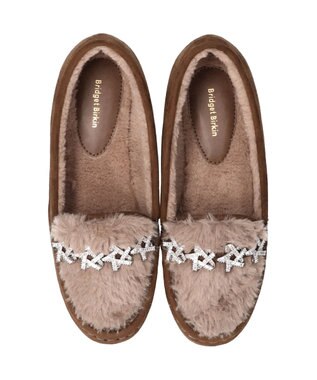 Bridget Birkin 【Bridget Birkin】ラインスタームートンシューズ オークスウェード