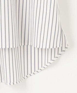 ANY SIS S 【洗える】クロップド シャツ オフベースストライプ