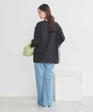 earth music&ecology ラインストーンチュールドッキングプルオーバー Black