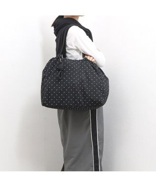 UNBILLION VERYコラボ カシュカシュ cachecache / ナイロンドローコードトートバッグ ブラックドット