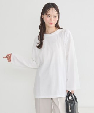 earth music&ecology ラインストーンチュールドッキングプルオーバー Ivory