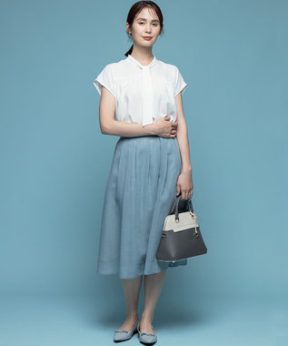 組曲 【晴雨兼用】ポインテッドリボンパンプス サックスブルー系