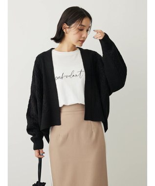 Green Parks 着流しケーブルカーディガン Black