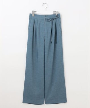 Feroux 【洗える】セミワイド パンツ ネイビー系