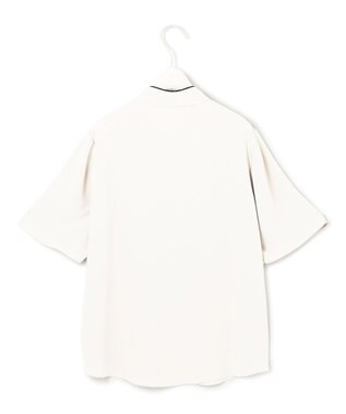 ICB 【先行予約】BackSatinAmunzen 5分袖配色ボウタイブラウス オフホワイト