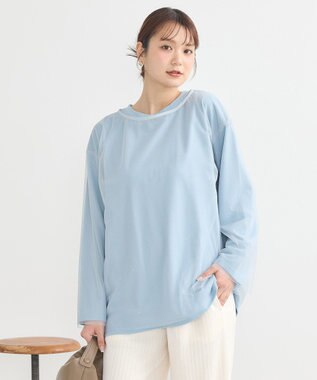 earth music&ecology ラインストーンチュールドッキングプルオーバー Grayish Blue