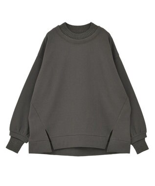 Green Parks リブドッキング裏起毛プルオーバー Charcoal Gray