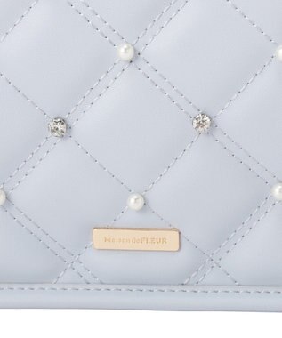 Maison de FLEUR パールビジューキルティングスクエアショルダー Light Blue