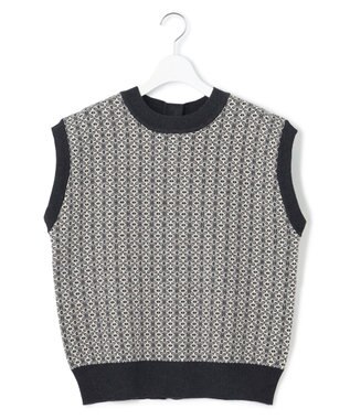 J.PRESS YORK STREET 【WOMEN】ANTI PILLING  JACQUARD ベスト グレー系5