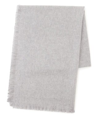 23区 ピュアカシミヤ フリンジ ストール ライトグレー系