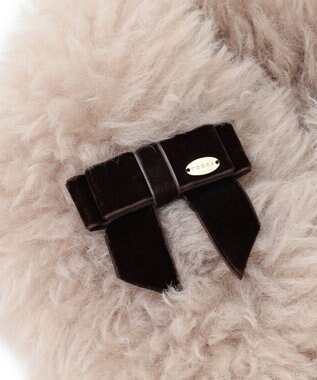 TOCCA 【ブローチ取り外し可】VELVET RIBBON FURTIPPET ティペット ベージュ系