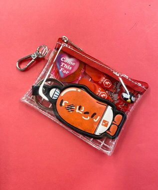 WEGO カラーテープクリアポーチ レッド