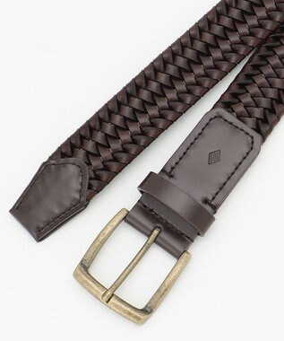 JOSEPH ABBOUD 【伸びる！】ストレッチレザーベルト ダークブラウン系