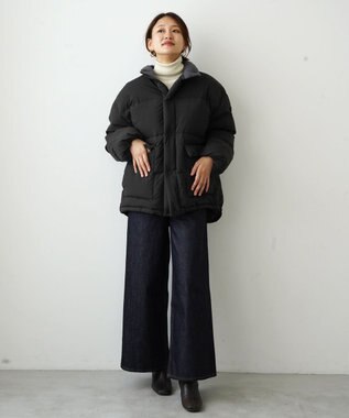 KWD 【日本製/高品質ダウン】PATOFU×KWD DOWN JACKET グリーンダウン ダウンジャケット ブラック