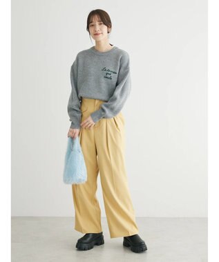 Green Parks 刺繍ロゴニットプルオーバー Gray Mixture