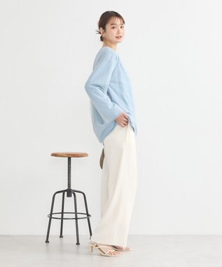 earth music&ecology ラインストーンチュールドッキングプルオーバー Grayish Blue