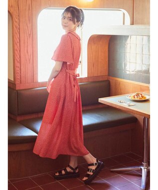 earth music&ecology ちょっとレトロなワンピース Red