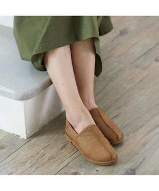 ing <ing>【サスティナブルシリーズ】ムートンバブーシュシューズ キャメルヌバック