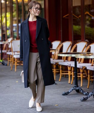 ANY SIS ビューティサーモ2WAYストレッチ テーパードパンツ グレージュ