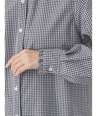 earth music&ecology スタンドフリルシャツ Gingham Check