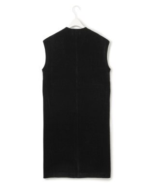 ICB L 【洗える】コットンシェニール ジレワンピース ブラック系