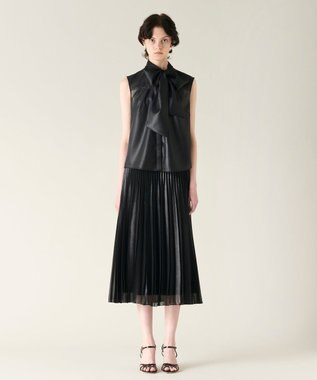 GRACE CONTINENTAL チンツボウタイノースリーブブラウス ブラック