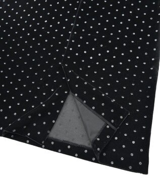 YECCA VECCA グリッタードットベロアナロースカート Black