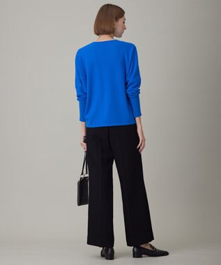 ICB 【洗える】ソフトウールハイゲージ Vネックプルオーバー サファイア系