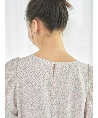 earth music&ecology 袖ドロストフラワーワンピース Pink