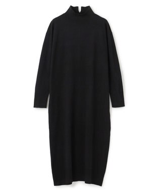 UNFILO 【洗える】ハイネックＩラインニットワンピース ブラック
