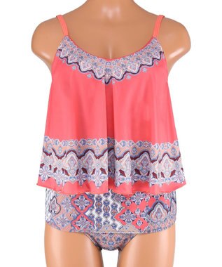 San-ai Resort（三愛水着楽園） ロングパンツセット水着　9M・11L　【Coral veil（コーラルヴェール）】 オレンジ