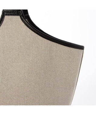 UNBILLION VERYコラボ ペルケ perche / キャンバス×牛革コンビトートバッグ ブラック