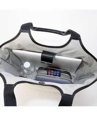 UNBILLION VERYコラボ ペルケ perche / キャンバス×牛革コンビトートバッグ ブラック