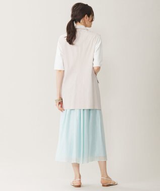 自由区 【セットアップ対応・洗える】リネンビスコースストレッチ ジレ フラックス