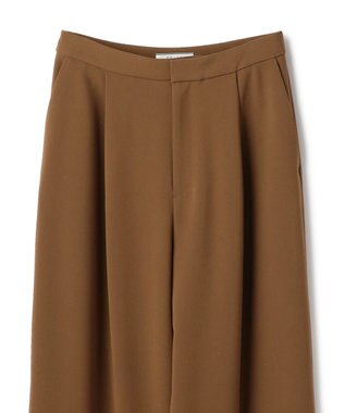 BEIGE， GYPSUM / シルキータッチ セミワイドタックパンツ Brown