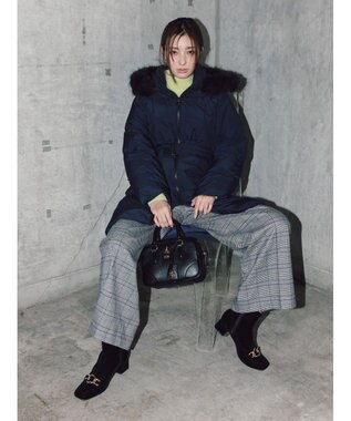 Te chichi 【宮本茉由着用】ハイネックフェザーニット イエロー