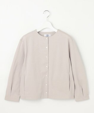 J.PRESS LADIES L グログランジャージー カーディガン グレージュ系