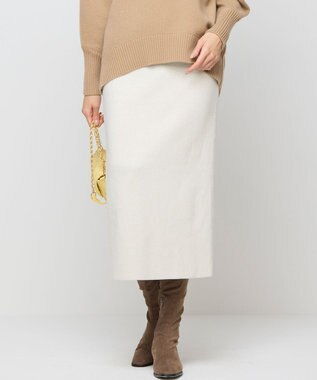 組曲 【Oggiコラボ】きらきらラメニットスカート パールホワイト系