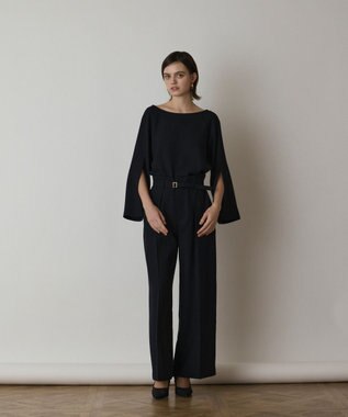 GRACE CONTINENTAL スリットスリーブトップ ネイビー