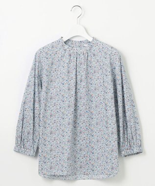 J.PRESS LADIES L 【洗える】Liberty Lilibet＆Hannah Rose スタンドカラー ブラウス ブルー系5