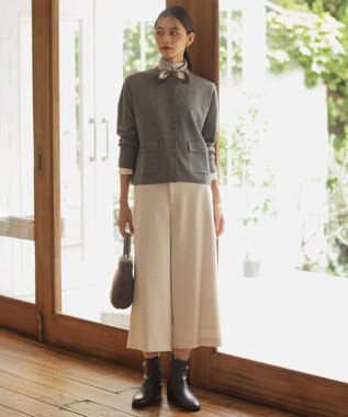 J.PRESS LADIES L 【WEB限定・洗える】WORSTED WOOL クルーネック カーディガン 【WEB限定】トップグレー系