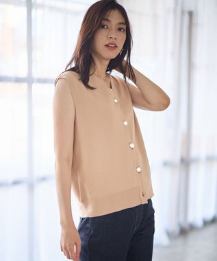 ANY メタルボタンニットベスト ベージュ