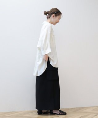 AMERICAN HOLIC 【WEB限定】接触冷感Wポケットシャツチュニック Ivory