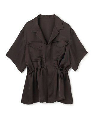 uncrave ライトダブルサテン シャツジャケット ダークブラウン