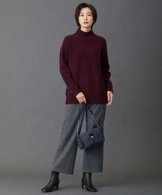 J.PRESS LADIES 【洗える】AUSSIE AIR ハイネック ミドルゲージ ニット パープル系