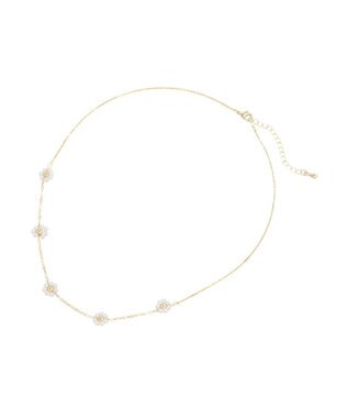 earth music&ecology ビーズフラワーネックレス Gold