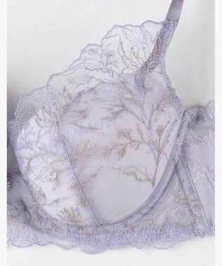 AMPHI ブラジャー ふっくらまる胸キープ 脇高設計 背中をスムージング Gカップまで対応 大きいサイズ 【Hold Day Bra ホールドデイブラ】 ブラ BYJ382 アンフィ／ワコール パープル