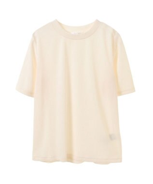 Green Parks プリーツ５分袖プルオーバー Ivory